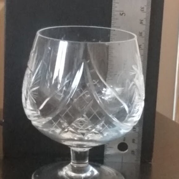 Pair Of Crystal Pinwheel Brandy Snifters - Picture 5 of 5